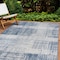 World Rug Gallery Contemporary Distressed Boxes Weather Resistant Indoor/Outdoor Area Rug 5' x 7' Blue 4032BLUE5X7 - alternate 1